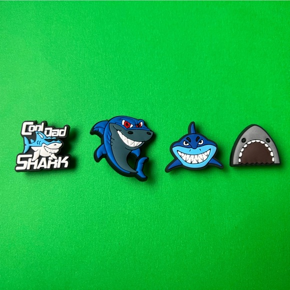 Shark Crocs Shoe Charms Set of 8 - jibbitz Charms - Picture 4 of 6